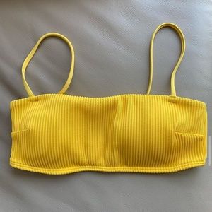 hollister yellow ribbed bikini